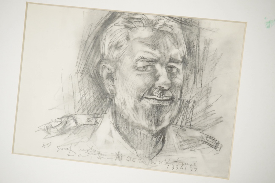 David Smith (1920-1999), a large collection of pencil sketches on tracing paper, Passengers and members of the crew, QE2 cruise 1996/97, each signed, inscribed and dated, together with ‘Cunard portrait of a Great Ship’ s